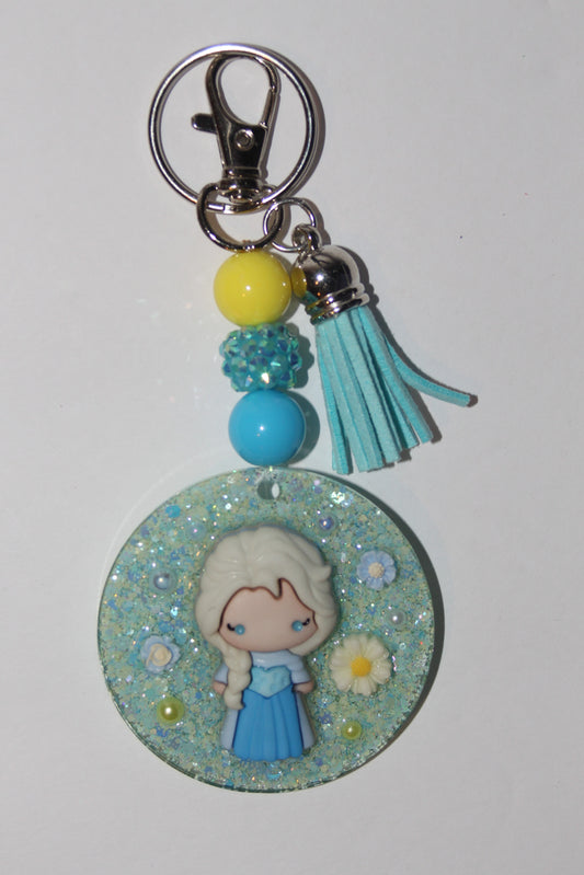 3D Elsa Beaded Keychain