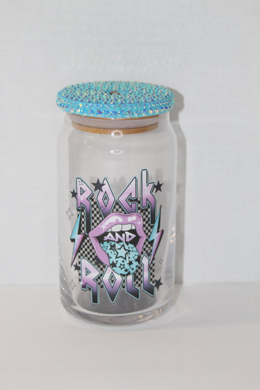 Rock and Roll 16 oz Can Glass