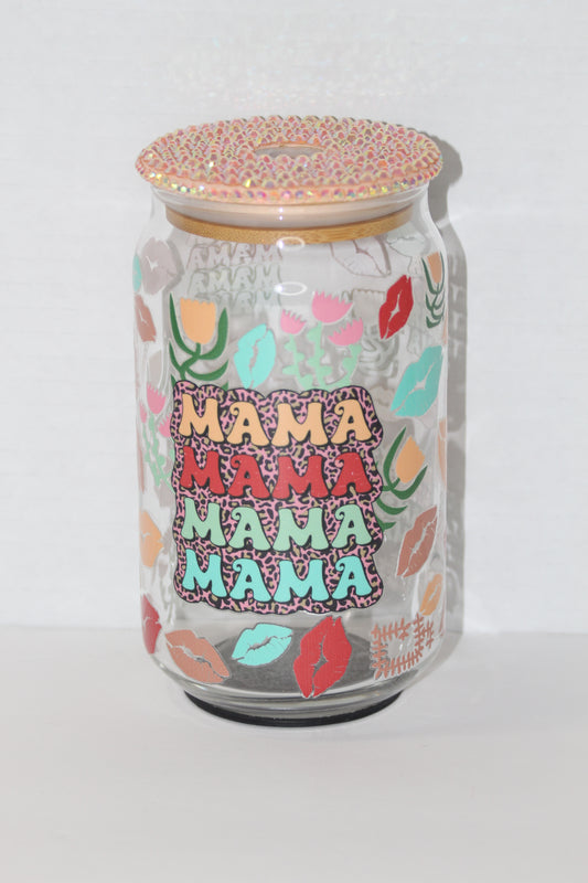 Peach Mama 16 oz Can Glass