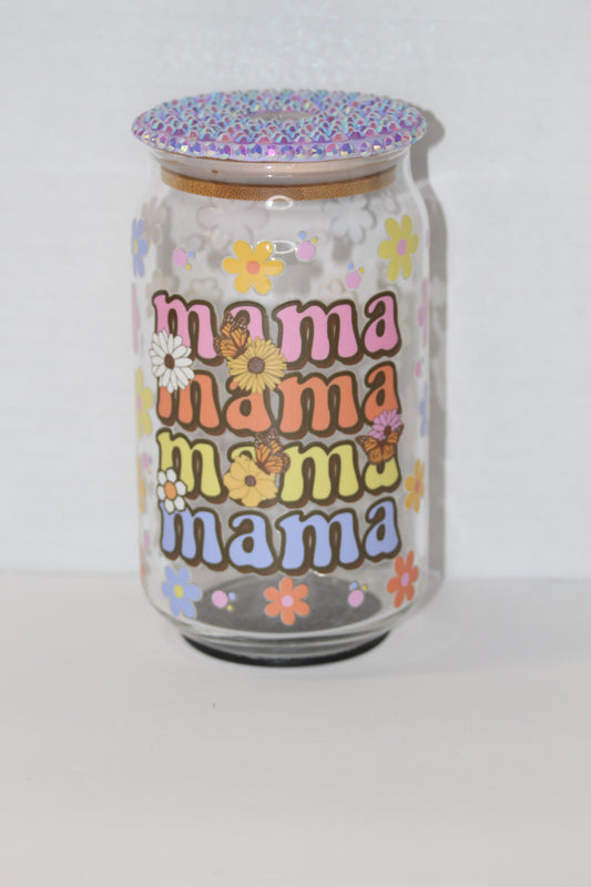 Lavender Mama 16 oz Can Glass