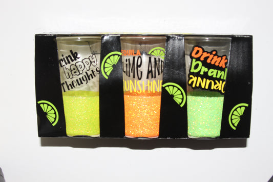 Tequila Lime Black Shot Glass Set