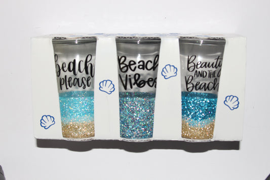 Beach Please White Shot Glass Set