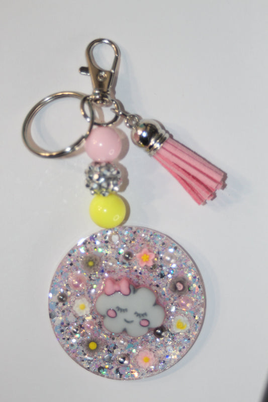 3D Cloud Beaded Keychain