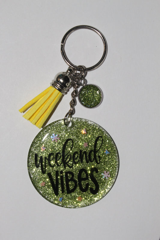 2" Weekend Vibes Keychain