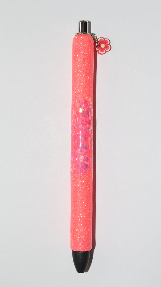 Coral Flower Charmed Gel Pen