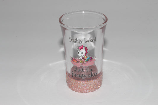 Freshly Baked Glitter Shot Glass